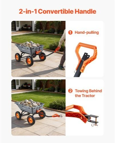 VEVOR Sodo vežimėlis su išvertimo mechanizmu
