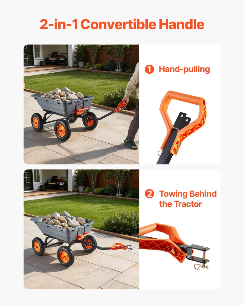 VEVOR Sodo vežimėlis su išvertimo mechanizmu