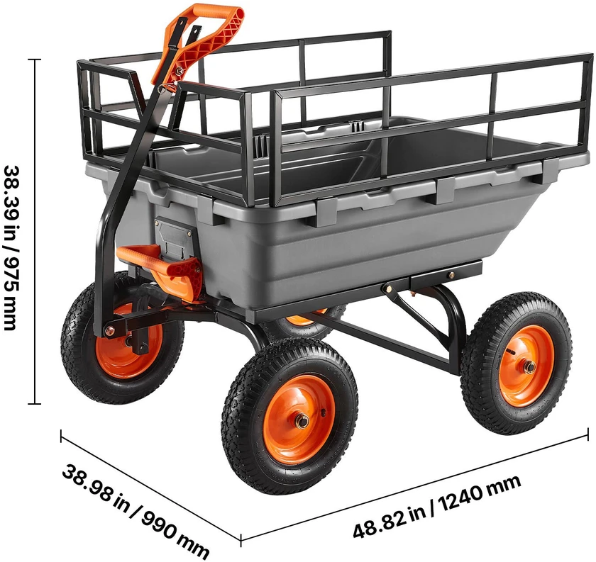 VEVOR Sodo vežimėlis su kaušu, 680 kg, 15 kub. pėdų