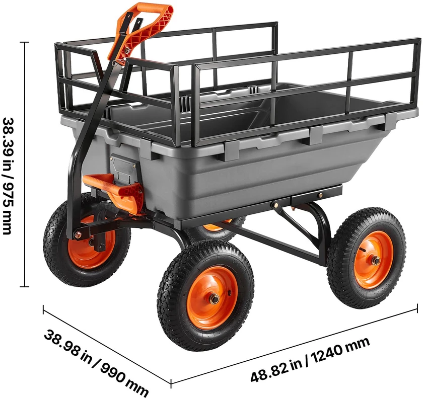 VEVOR Sodo vežimėlis su kaušu, 680 kg, 15 kub. pėdų