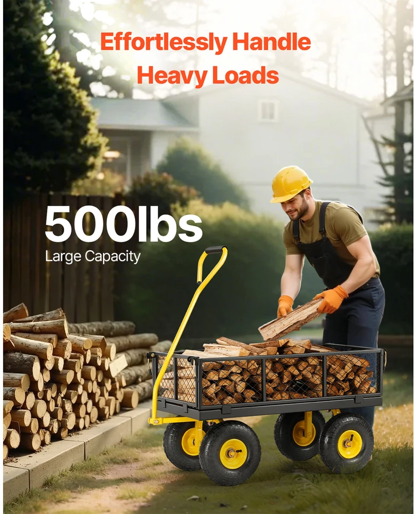 VEVOR Plieninė sodo vėžimėlis vežimėlis 226 kg talpos