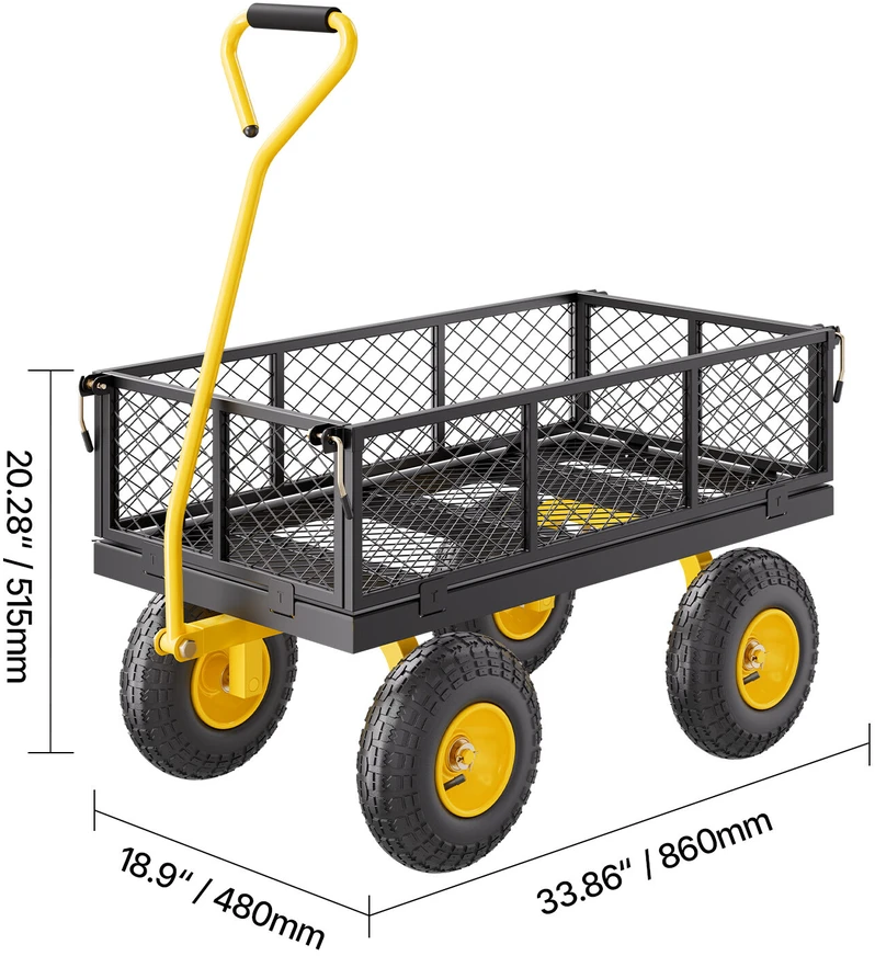 VEVOR Plieninė sodo vėžimėlis vežimėlis 226 kg talpos