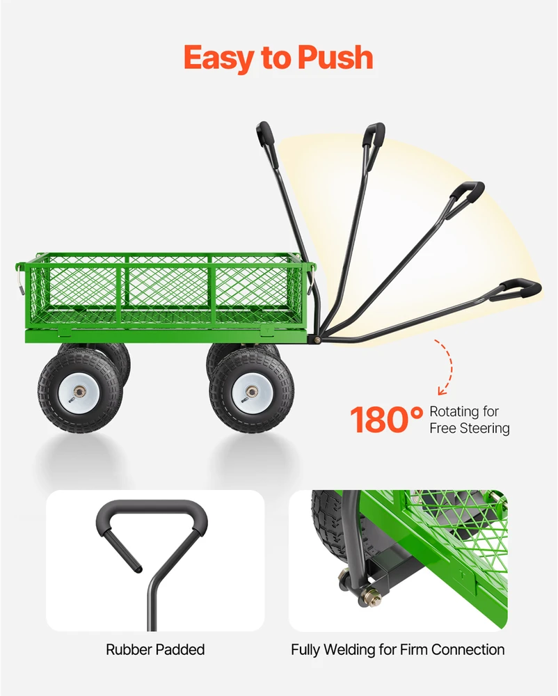 VEVOR Plieninė sodo vėžimėlis 308 kg