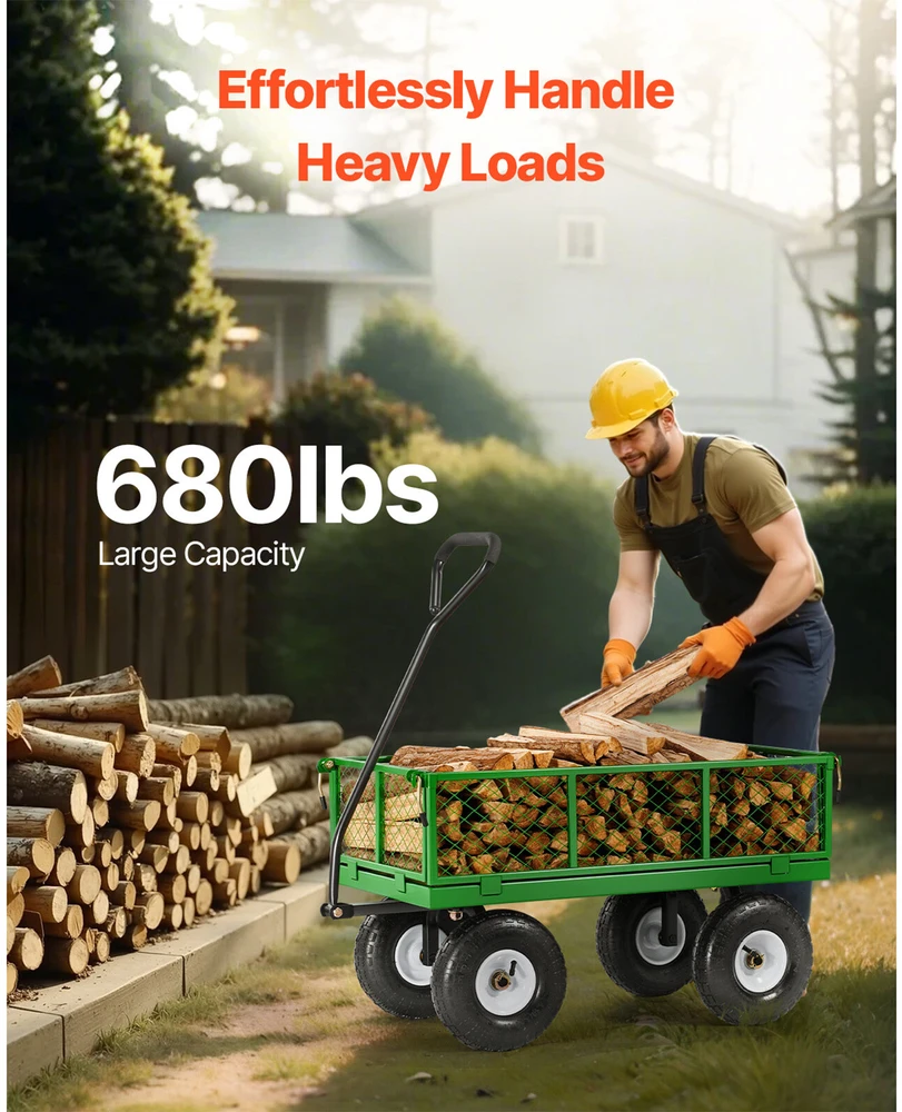 VEVOR Plieninė sodo vėžimėlis 308 kg