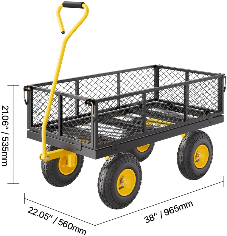 VEVOR Plieninė sodo vežimėlis 408 kg talpa