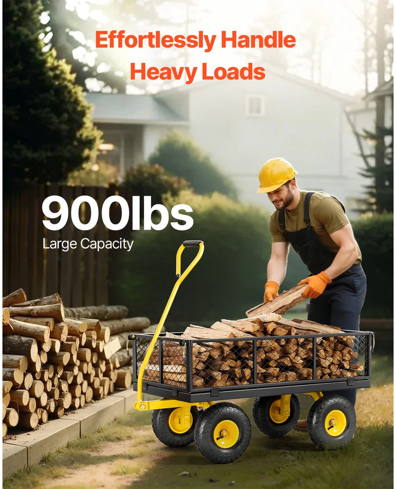 VEVOR Plieninė sodo vežimėlis 408 kg talpa