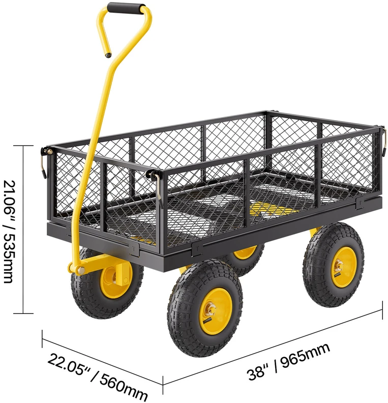 VEVOR Plieninė sodo vežimėlis 408 kg talpa