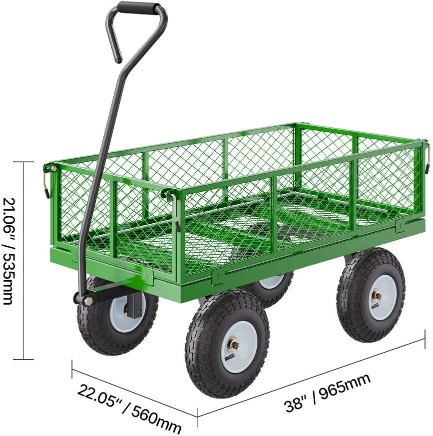 VEVOR Plieninis sodo vežimėlis 408 kg talpos