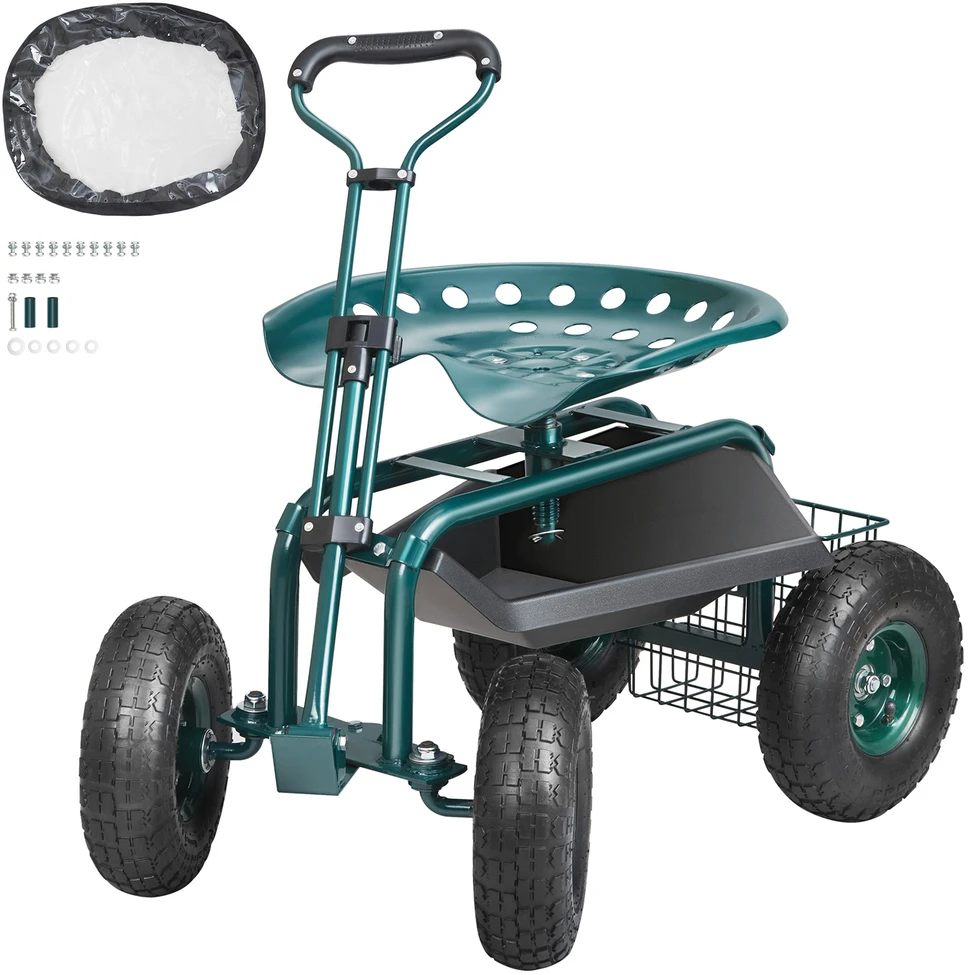 VEVOR Sodo vežimėlis karutis TC4501S-GN 136 kg