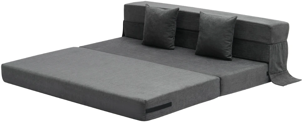 VEVOR Sulankstoma sofa-lova 3-in-1 su pagalvėmis pilka