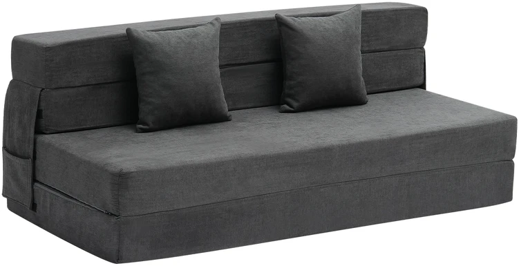 VEVOR Sulankstoma sofa-lova 3-in-1 su pagalvėmis pilka