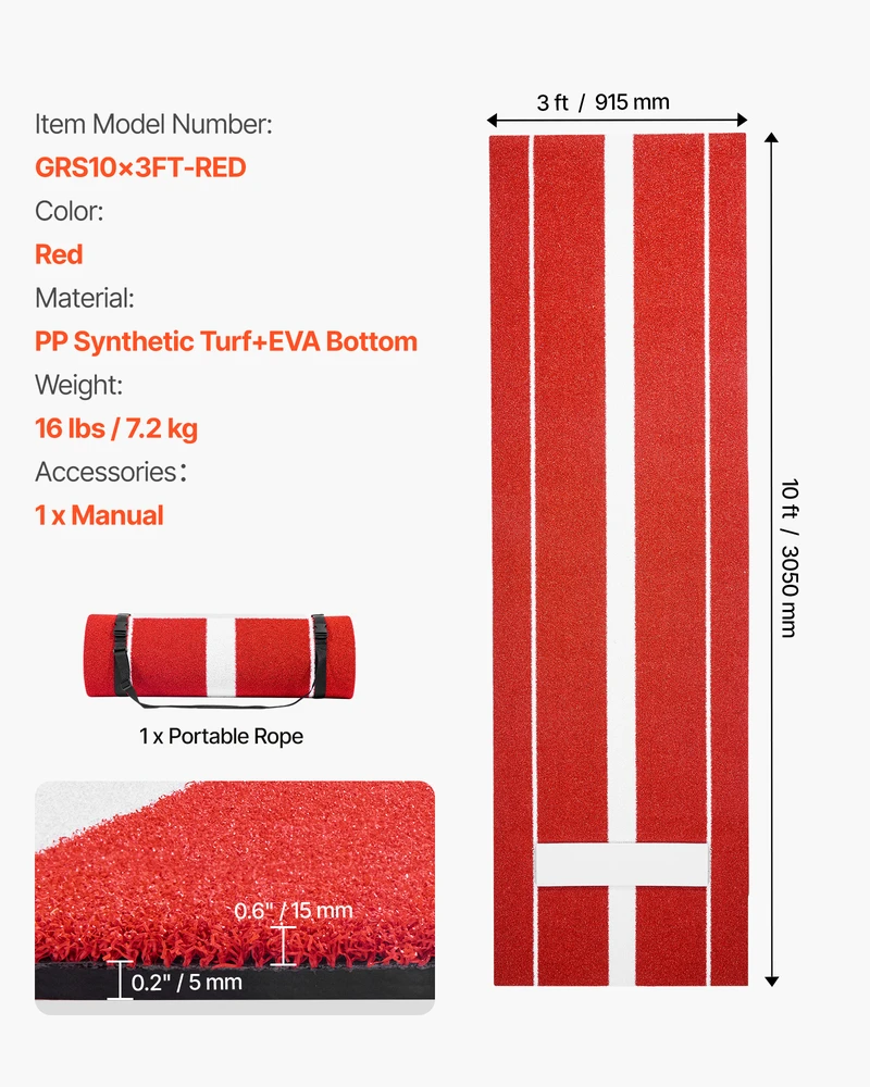 VEVOR 305x92 cm beisbolo kilimėlis