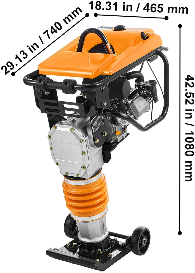 VEVOR 6,5 AG 196 cc vibroplokštė tamperis