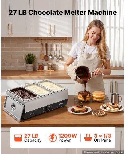 Kavos aparatas Šokolado lydymo aparatas VEVOR CS-6A-3, 1200 W