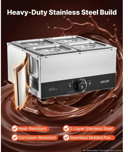 Kavos aparatas Šokolado lydymo aparatas VEVOR CS-4A, 1200 W