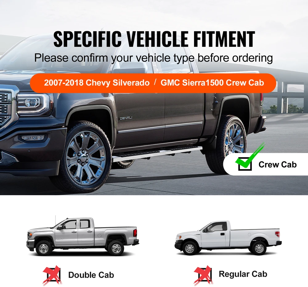 VEVOR Chevy Silverado ir GMC Sierra šoniniai laiptai