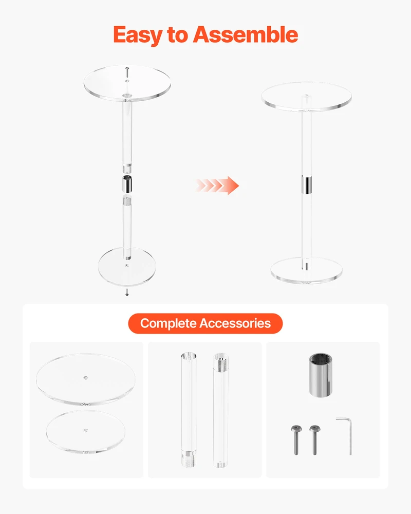 VEVOR Akrilinis gėrimų staliukas