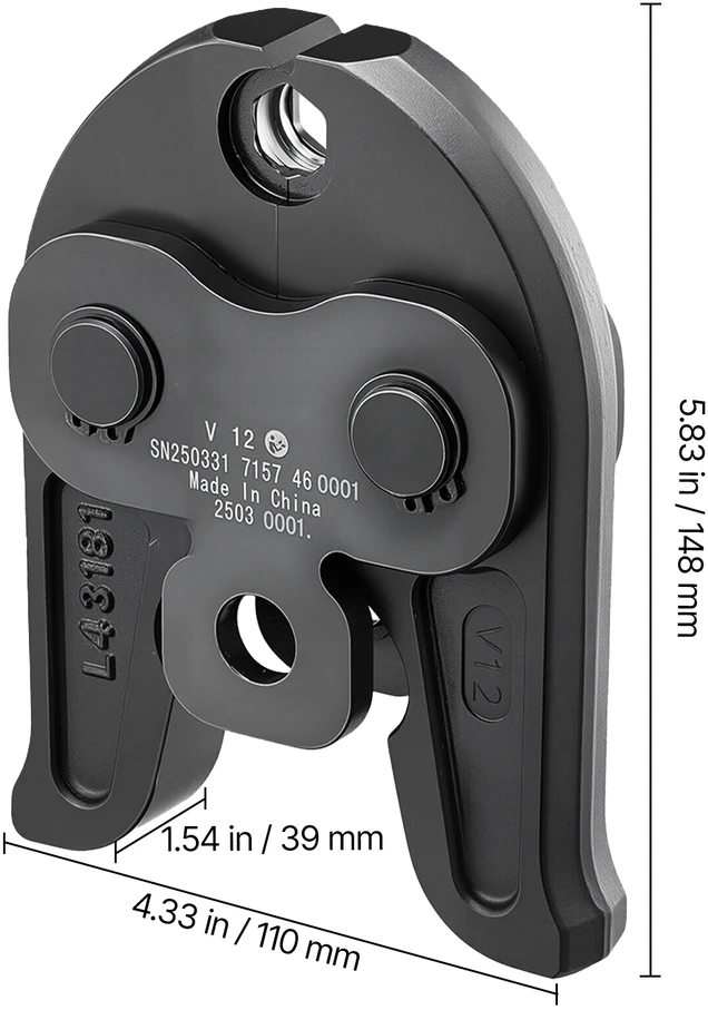 VEVOR 12 mm v12 spaudimo žandikaulis nerūdijančiam plienui
