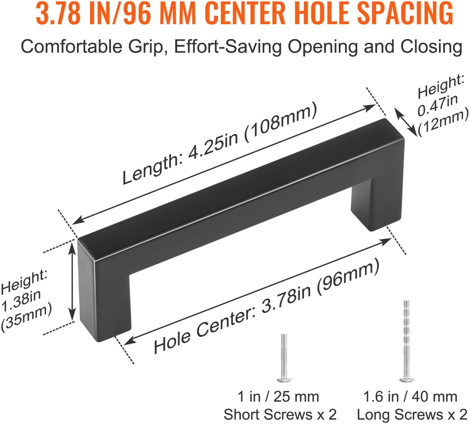 VEVOR 30 dalių virtuvės spintelių rankenėlės 96 mm