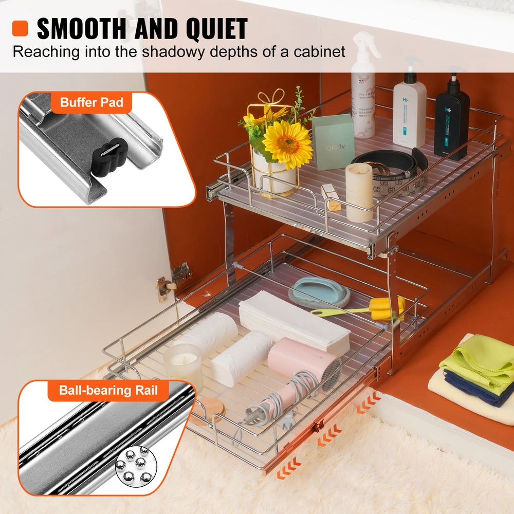 VEVOR Dviejų lygių ištraukiamas spintos organizatorius