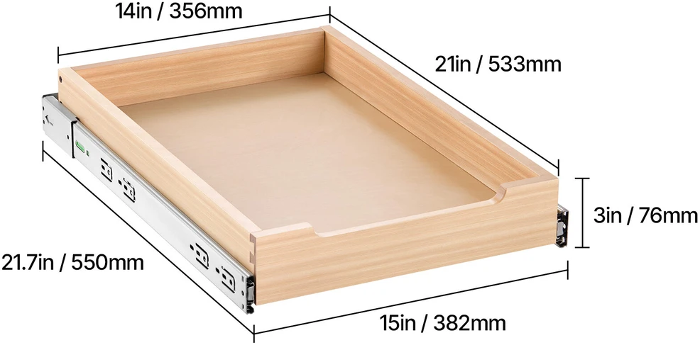 VEVOR Ištraukiama spintos lentyna su švelniu uždarymu 35x53 cm
