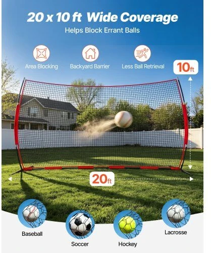 VEVOR Sporto tinklas, 6x3 m barjerinė tinklinė įranga