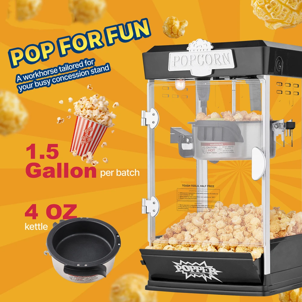 VEVOR Stalinis spragėsiais aparatas 480W 4oz juodas