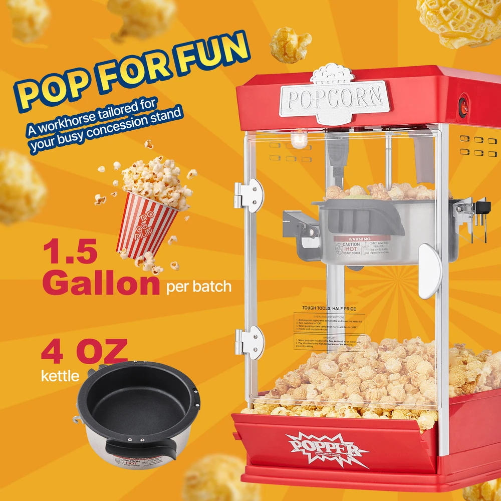 VEVOR Stalinis spragėsių gaminimo aparatas 480W 113 g raudonas