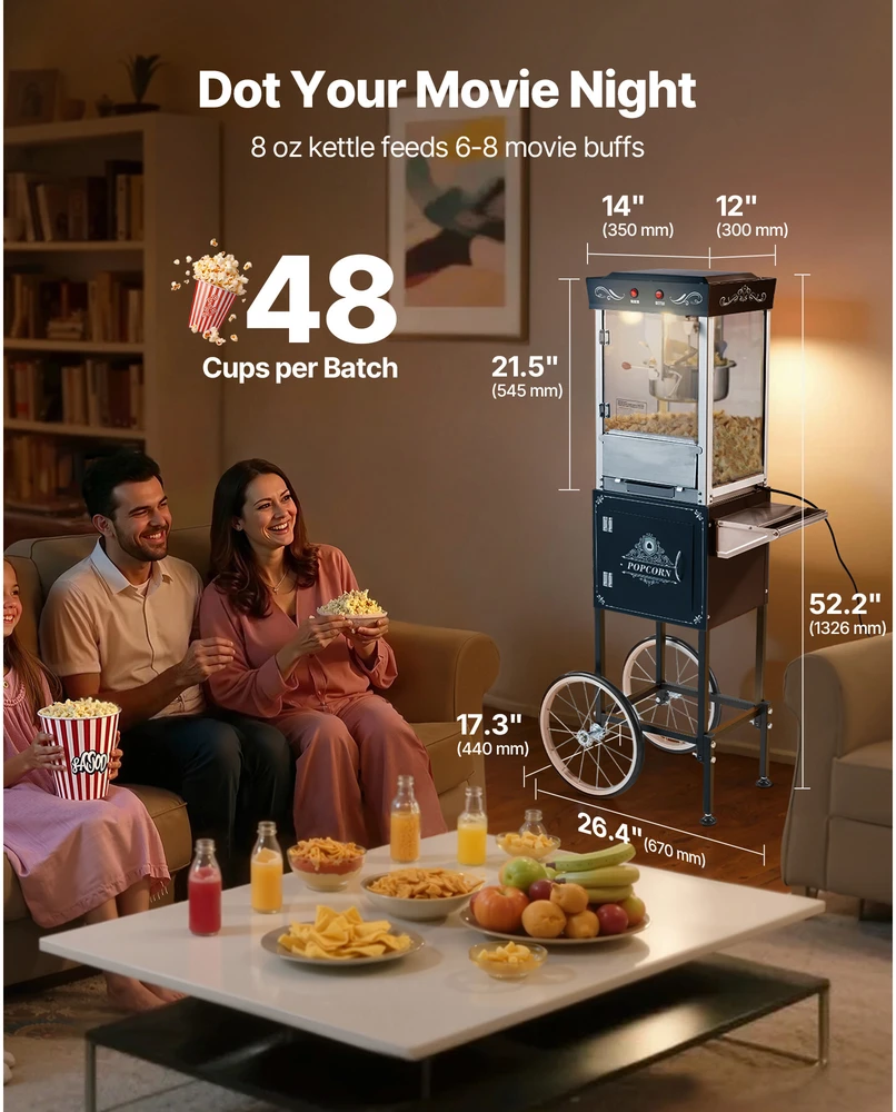 VEVOR Spragintuvė su vežimėliu 800W juoda