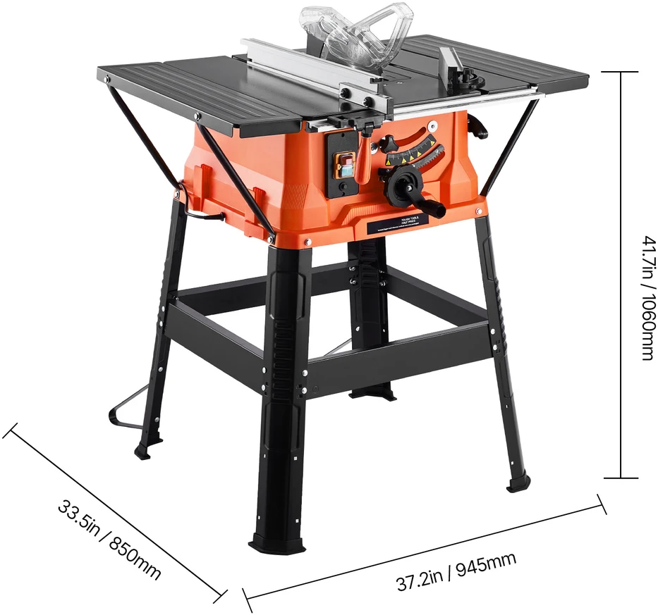 VEVOR Stalinis pjūklas su stovu, 1800 W 254 mm