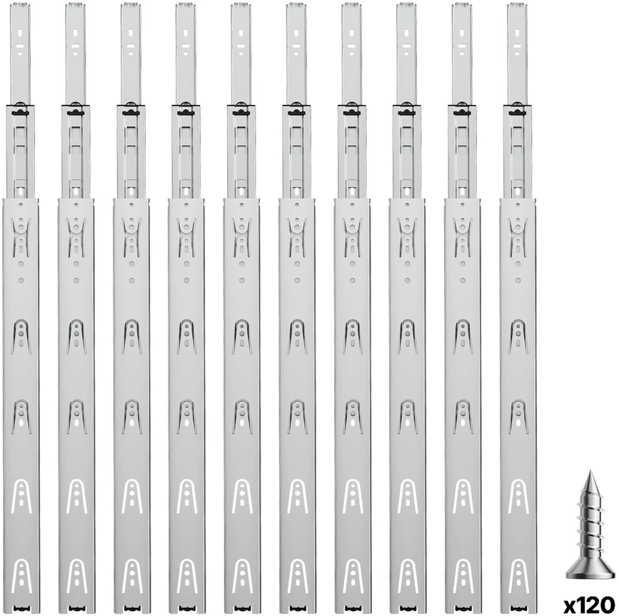 VEVOR Stalčiaus spintelių slankikliai, šoninis montavimas, 20 cm, 10 porų
