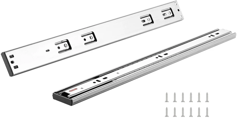 VEVOR 6 poros 55.9 cm stalčių bėgių su švelniu uždarymu