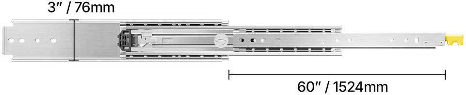 VEVOR Minkštai užsidarančios stalčių bėgeliai 46-152 cm