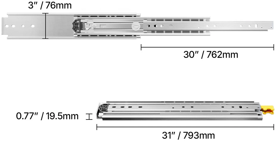 VEVOR Stumdomos bėgelės su užsidarymu 77-152 cm