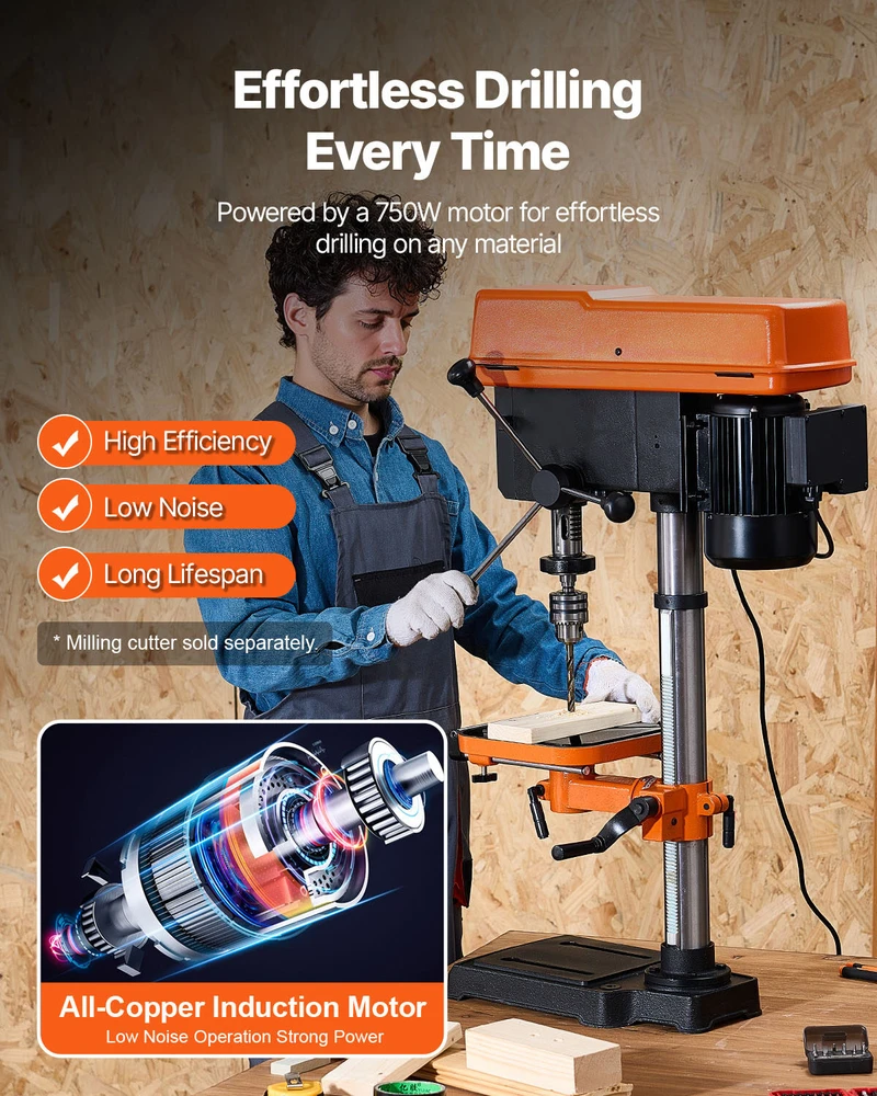 VEVOR 764 mm stalo gręžimo presas su LED apšvietimu