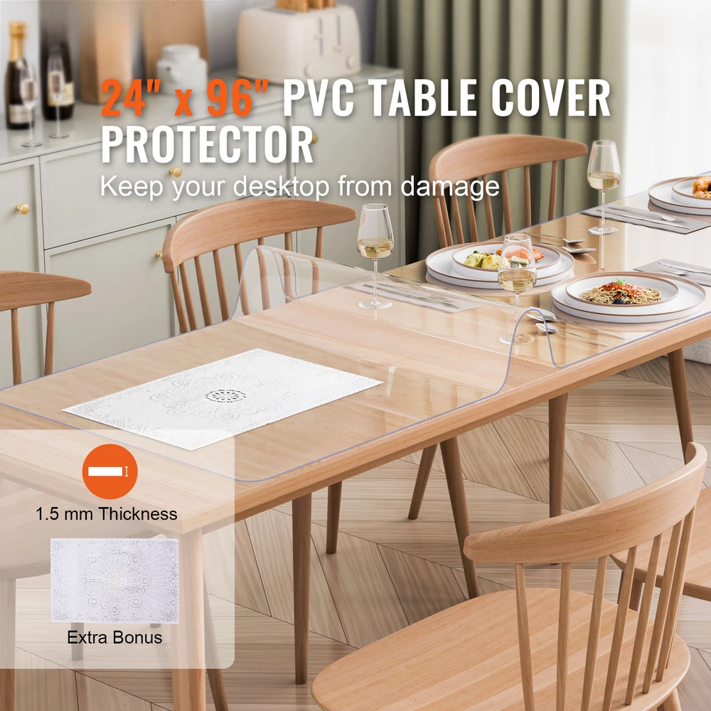 VEVOR PVC stalviršio apsauga 609.6x2438.4mm