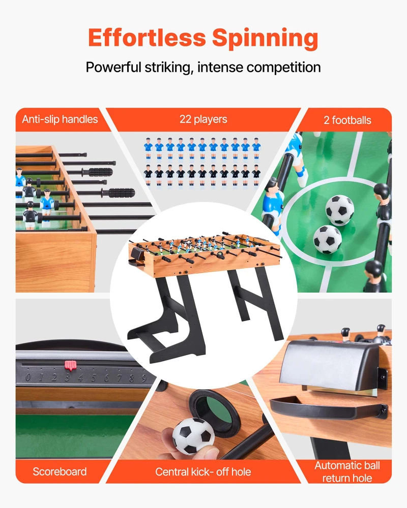 VEVOR 106 cm sulankstomas stalo futbolo stalas