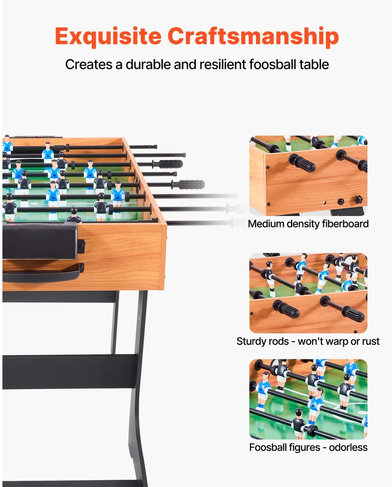 VEVOR 106 cm sulankstomas stalo futbolo stalas