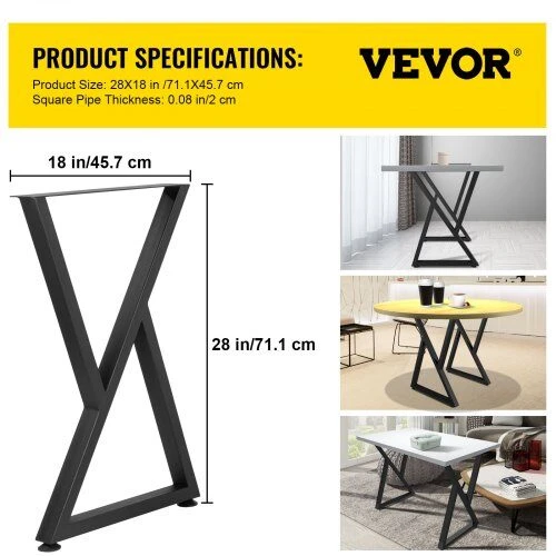 VEVOR Z formos metalinės stalo kojos