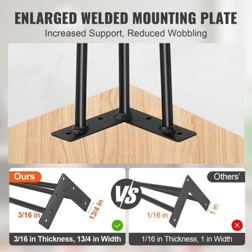 VEVOR Plieninės plaukų smeigtukų stalo kojos 71 cm, 4 vnt.
