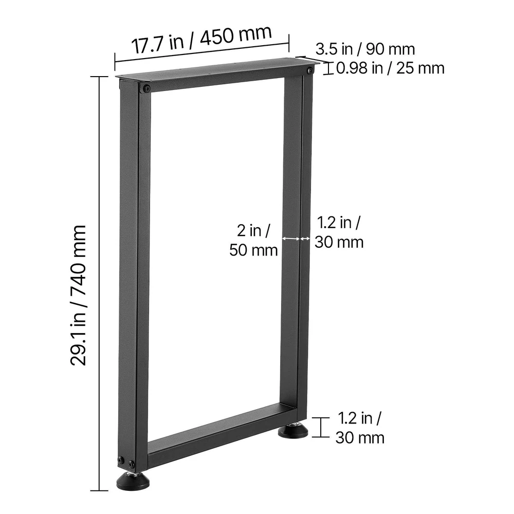VEVOR Stalo kojos, 740 x 450 mm kvadratinės