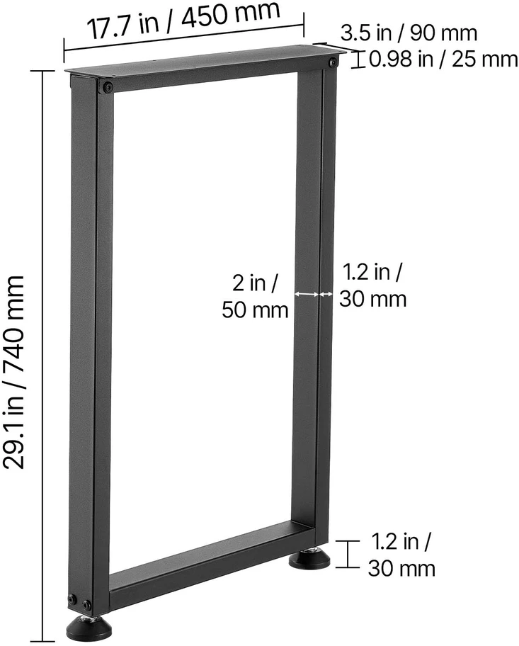 VEVOR Stalo kojos, 740 x 450 mm kvadratinės