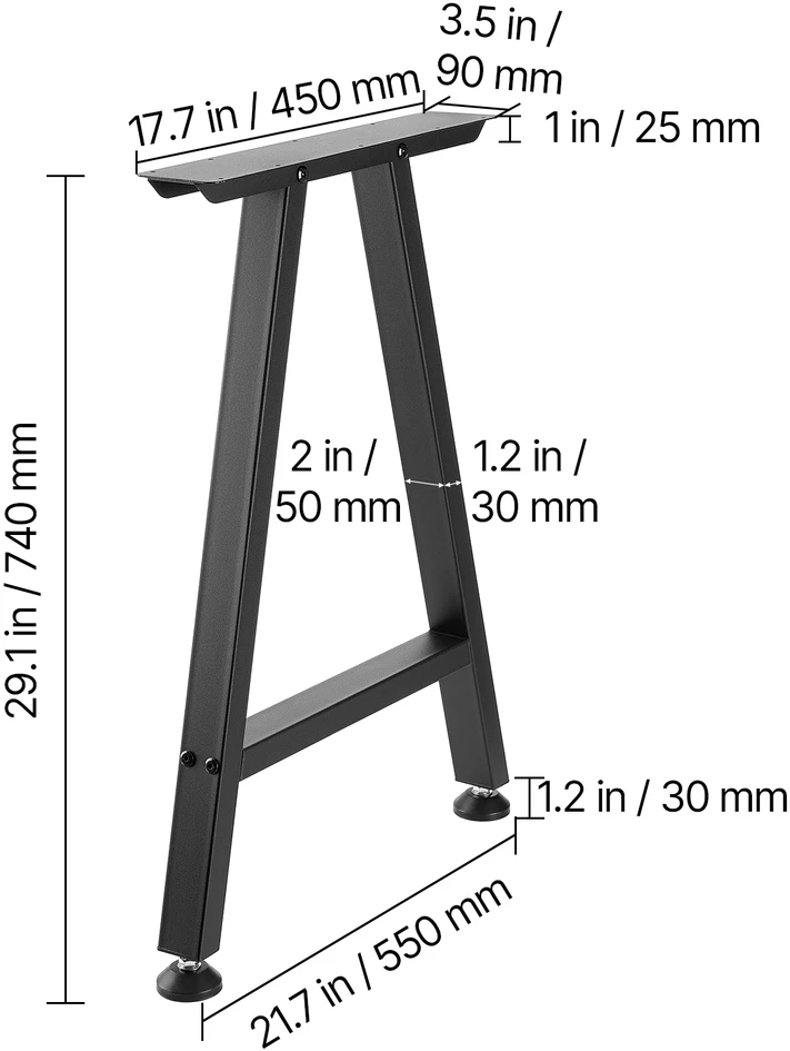 VEVOR Stalo kojos 740 x 550 mm trapezinės plieninės