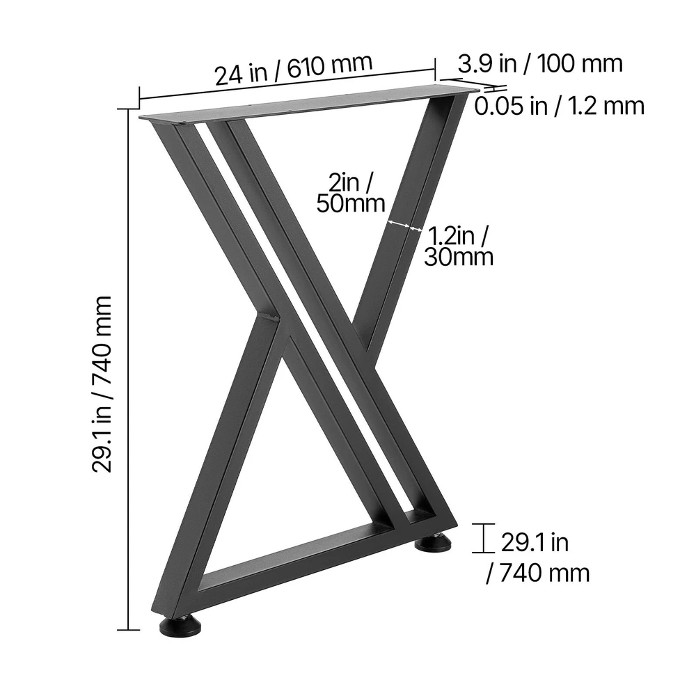 VEVOR Stalo kojos, plieninės, 740 x 610 mm