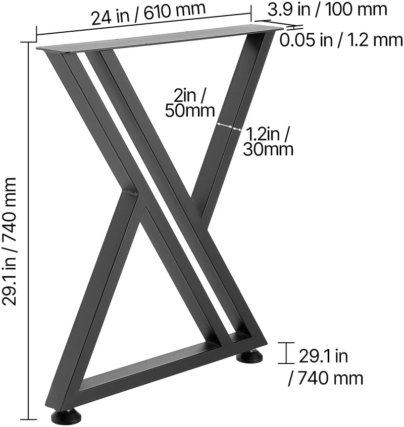 VEVOR Stalo kojos, plieninės, 740 x 610 mm
