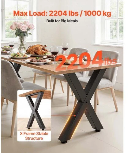 VEVOR Plieninės baldų kojos, 750 x 600 mm, juodos
