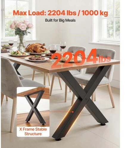 VEVOR Stalo kojos 750 x 790 mm, juodos, 2 vnt.