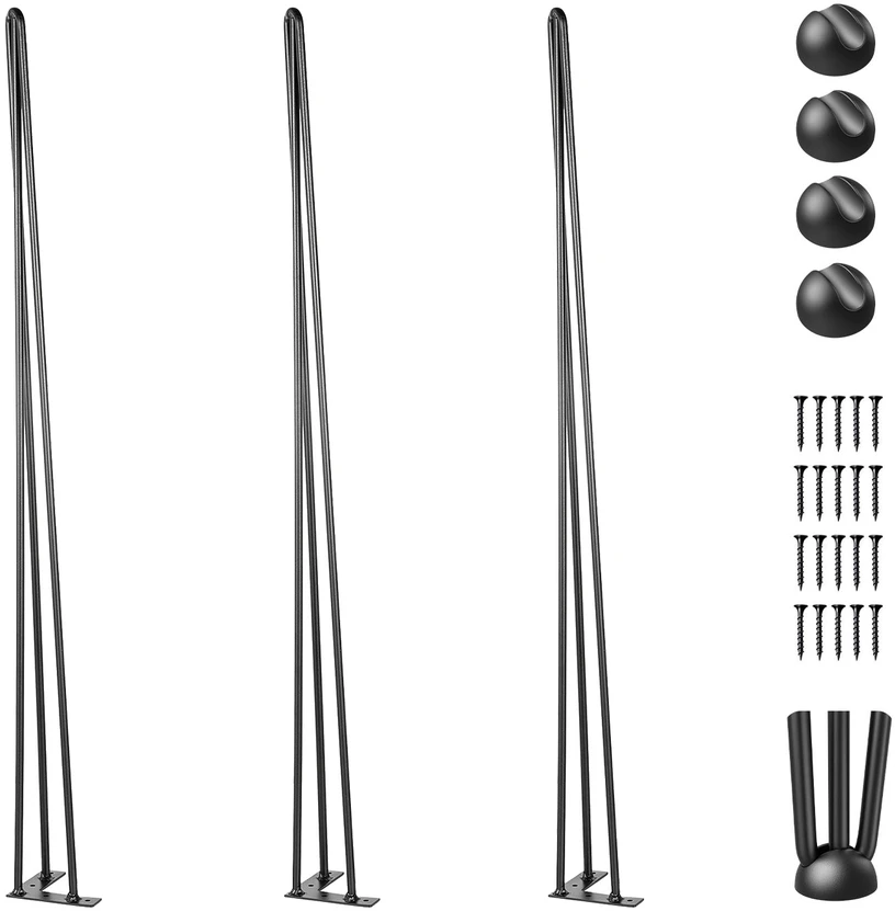 VEVOR Plaukų segių stalo kojos, 86 cm, juodos, 4 vnt.