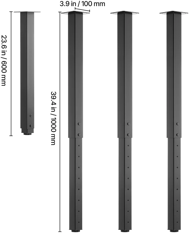 VEVOR Reguliuojamos stalo kojos, 610-1016 mm, 4 vnt.