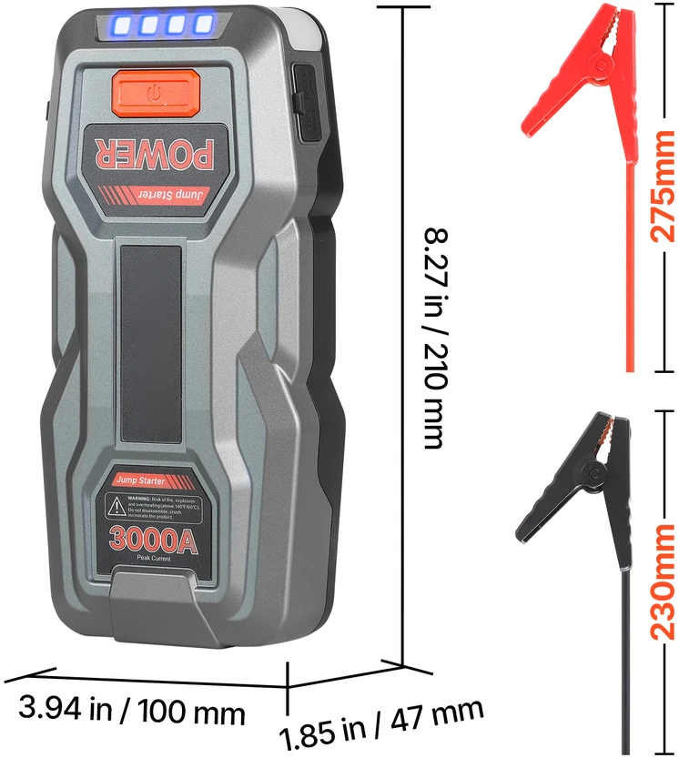 VEVOR Automobilio paleidimo įrenginys 3000A, 12V
